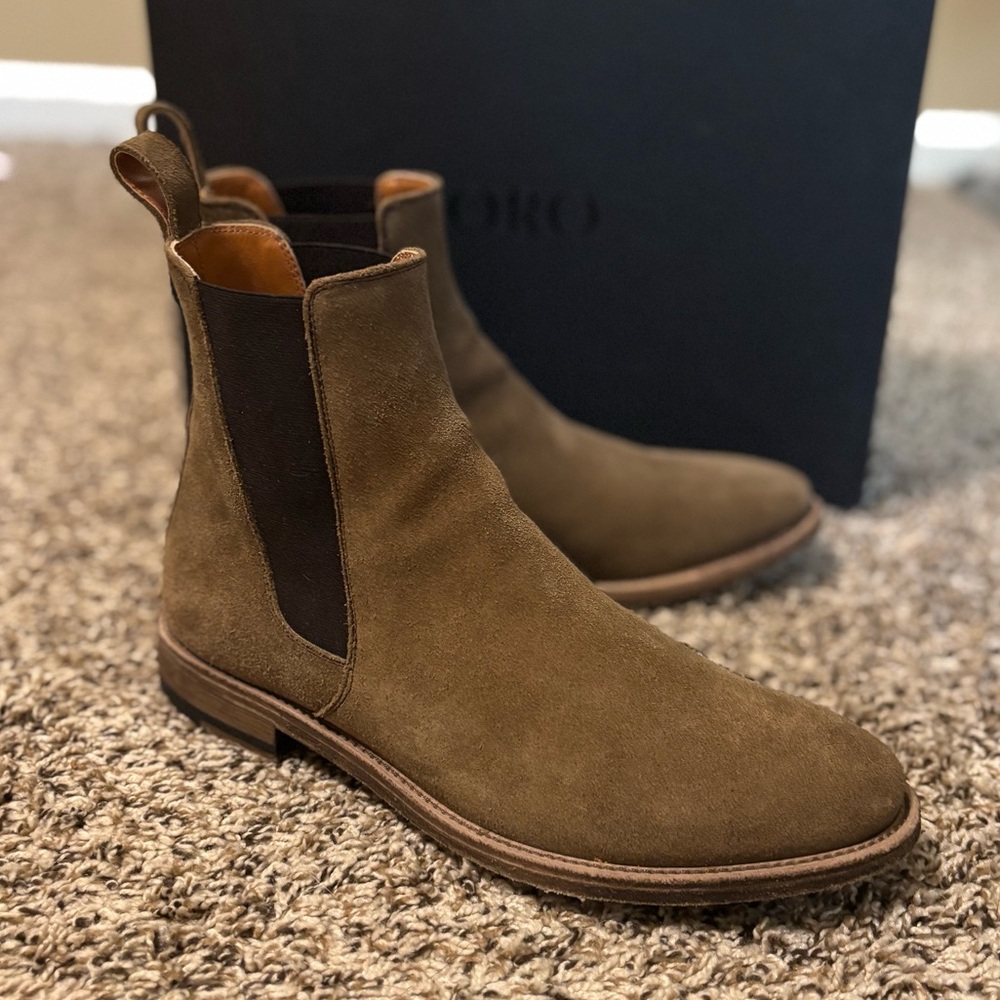 ORO Los Angeles Classic Alpaca Suede Chelsea Boots US 6